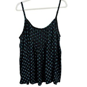 Torrid Black and Blue Pattern Spaghetti Strap Tank Top Torrid Size 1‎ 1X 14/16